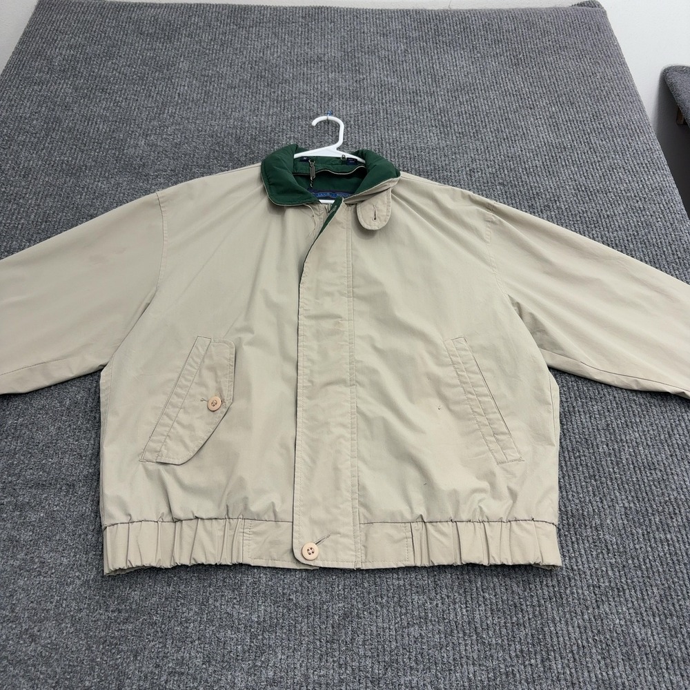 Vintage Members Only Jacket Mens M Tan Polyester Cotton Harrington Bomber Casual